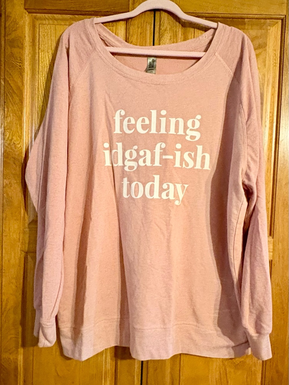 Instant Messagr Pink Crewneck Sweatshirt "feeling idgaf-ish today• 2X